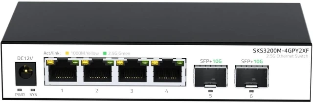 Alt view image 5 of 5 - 8-Port 2.5G Web Switch + 2-Port 10G SFP, Ethernet Network Switch(9 Port 2.5G)