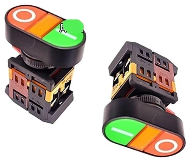 Main image of 2PCS/lot APBB-22&25N Double Button Switch Double Position with lamp Reset Double Key Round Head Opening 22MM