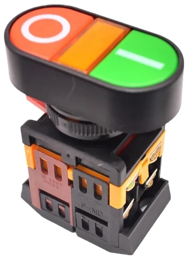Alt view image 2 of 2 - 2PCS/lot APBB-22&25N Double Button Switch Double Position with lamp Reset Double Key Round Head Opening 22MM