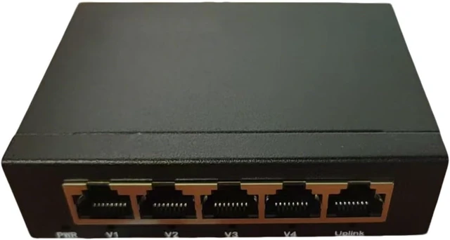 Main image of 5 Port Gigabit Ethernet Switch, 1000Mbps High-Speed Network Hub, Plug and Play LAN Splitter, Desktop and Wall-Mountable, Metal Casing, Fanless Design