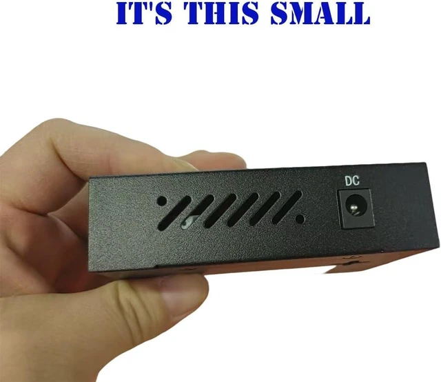 Alt view image 6 of 7 - 5 Port Gigabit Ethernet Switch, 1000Mbps High-Speed Network Hub, Plug and Play LAN Splitter, Desktop and Wall-Mountable, Metal Casing, Fanless Design