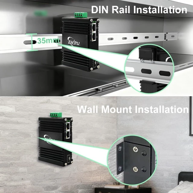 Alt view image 4 of 7 - Industrial Gigabit 30W Fiber Media Converter IEEE802.3af/at Switch