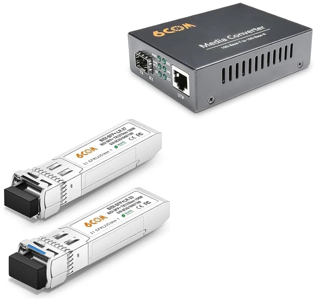 Main image of 10G Fiber Media Converter & a Pair of 10G SFP+ Bidi Transceiver,10km
