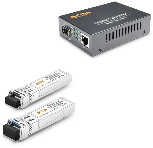 Main image of 10G Fiber Media Converter & a Pair of 10G SFP+ Bidi Transceiver,20km