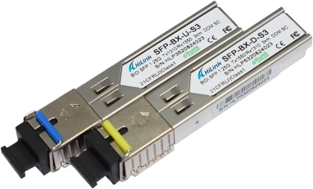 Alt view image 3 of 5 - Single Core 1000BASE-BX WDM Mini GBIC 1.25G 3km/20km 1310nm/1550nm SFP(1pair 20km SC)