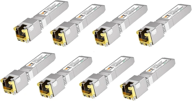 Main image of 80 Meter 10Gb SFP+ to RJ45 Module 8 Pack, Auto Negotiation 1/2.5/5/10G RJ45