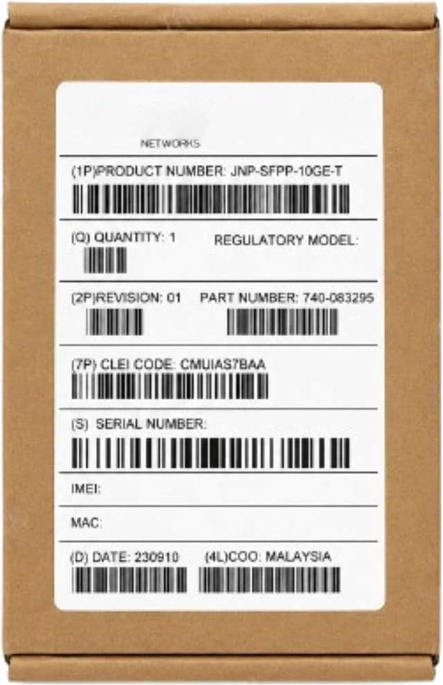 Main image of JNP-SFPP-10GE-T 10GBASE-T SFP+ 100/1000/10G Ethernet Copper Transceiver (New Sealed)