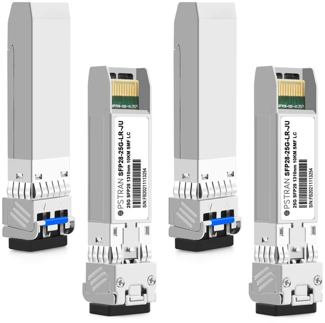Main image of 25GBASE-LR SFP28 Optical Transceiver Module Compatible with Juniper JNP-SFP-25G-LR 25G SFP28 1310nm 10km DDM Duplex LC SMF 4 Pack