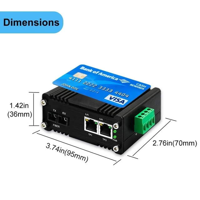 Alt view image 4 of 7 - Industrial Single Mode SC 20km 1Dual-Fiber Media Converter