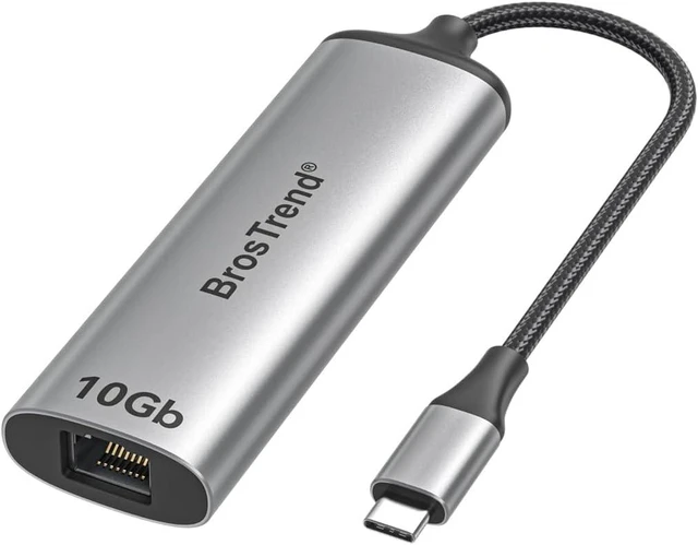 Main image of BrosTrend 10Gb USB C to Ethernet Adapter for Laptop, MacBook, PC, Low-Heat