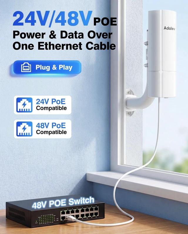 Alt view image 4 of 7 - CPE366 Outdoor Wireless Bridge 3KM 5.8G Gigabit Point to Point WiFi Bridge
