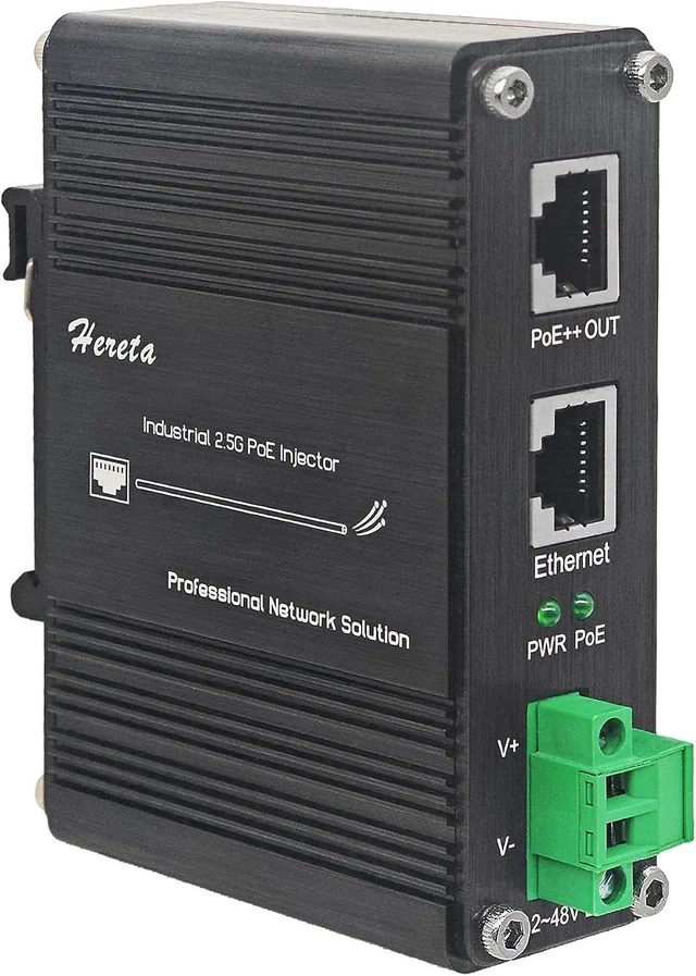 Main image of Industrial Hardened Gigabit PoE+ Injector 60W 10/100/1000/2.5G Base-T 12-48VDC Power Input Support DIN-Rail & Wall Mount Installation Connecting The IEEE 802.3 af/at PoE Device (60W)