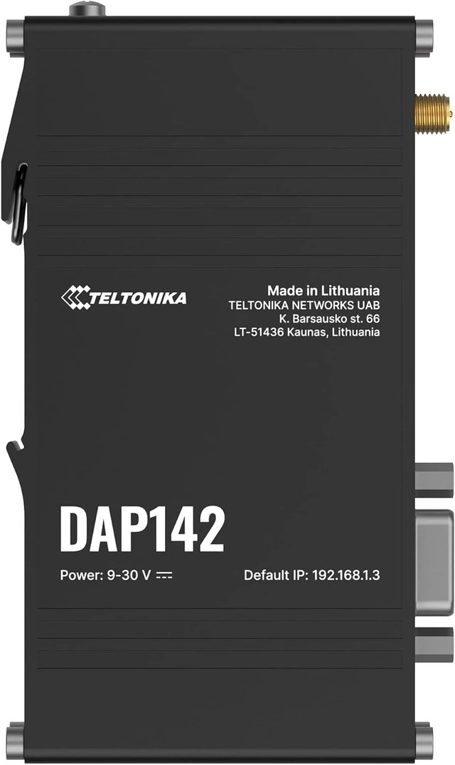 Main image of Teltonika DAP142000000 Model DAP142 Serial Port Wireless Access Point, WiFi 4, Dual Ethernet Ports, Passive PoE, DIN Rail Mount, 2X RJ45 Ports, 1x RS232 Port, Industrial Networking Device