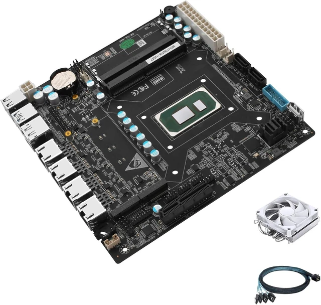 Main image of StoneStorm 6-Bay NAS Mini-ITX Motherboard 4 i226-v 2.5GbE Ports with Core i7 1165G7 Processor, up to 4.7GHz, Dual DDR4, 2 M.2 NVMe PCIe3.0x4, 2 SATA3.0, SFF-8643(4 SATA3.0 6Gb/s), Triple 4K Display