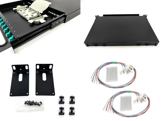 Alt view image 5 of 6 - LC-OM3 12 Duplex Multimode 1U 12-Port 24 Fibers Rack Mount Enclosure Box