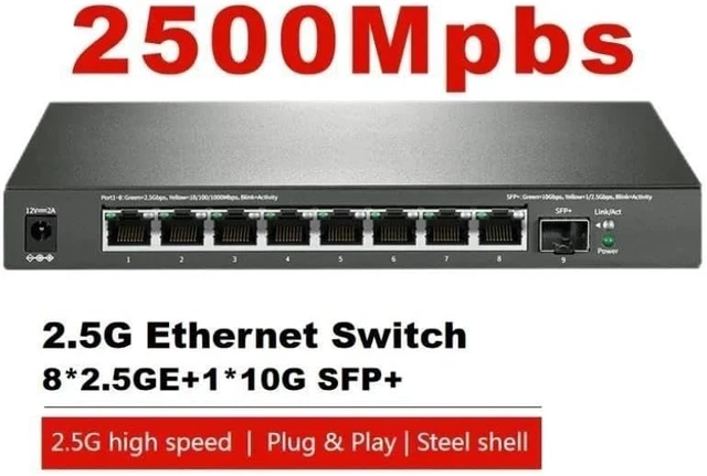 Alt view image 2 of 5 - 8-Port 2.5Gbps Ethernet Switch with 1-Port 10G SFP+ Uplink SE109