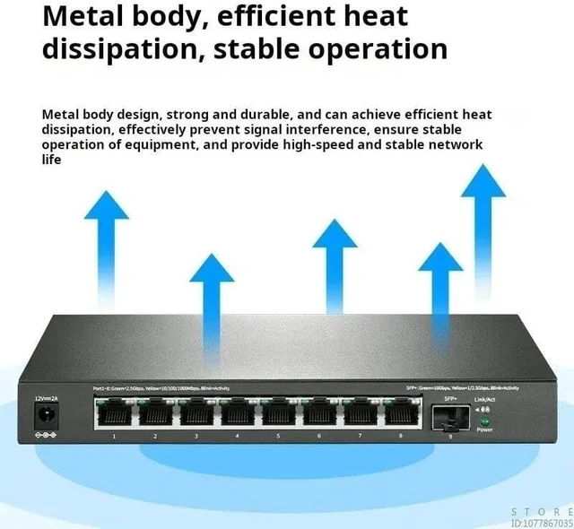 Alt view image 4 of 5 - 8-Port 2.5Gbps Ethernet Switch with 1-Port 10G SFP+ Uplink SE109