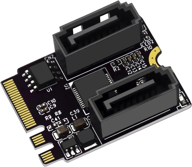 Alt view image 2 of 3 - M2 to SATA3.0 Expansion Card Key A + E M.2 to Hard Disk Adapter Card Without Driver Installation