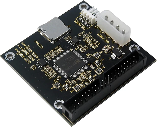 Alt view image 3 of 4 - TF to IDE3.5 40 Pin Disk Drive Adapter Board Riser Card Capacity Supports 512GB SDXD Card ATA IDE for Laptop Notebook