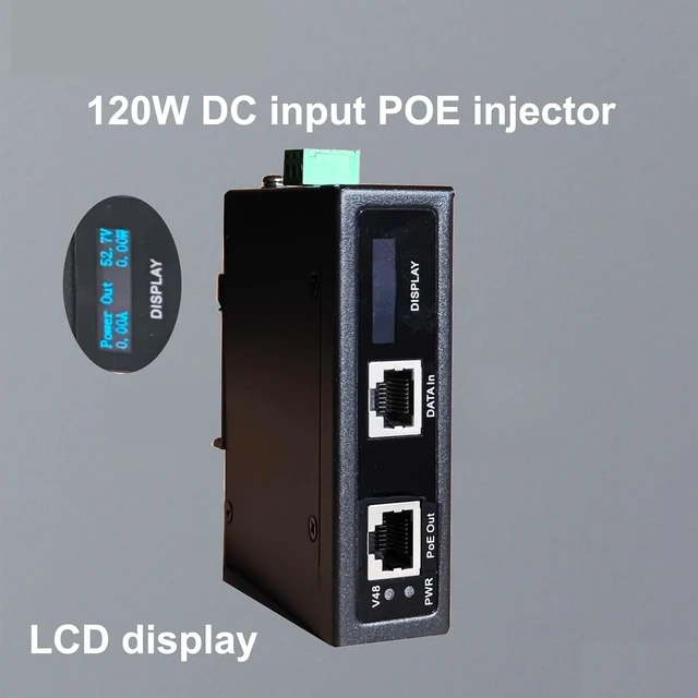 Alt view image 2 of 6 - 10Gbe Industrial POE Injector Max 120w Output with 802.3at/bt Compliant(GIGA 12-57V in)