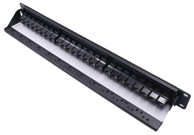 Alt view image 4 of 6 - 24 Port CAT6 Through Coupler Patch Panel RJ45 Network Cable 19in 1U
