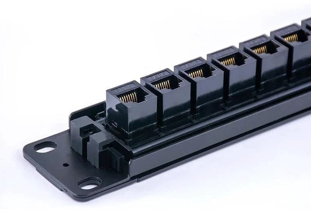 Alt view image 6 of 6 - 24 Port CAT6 Through Coupler Patch Panel RJ45 Network Cable 19in 1U