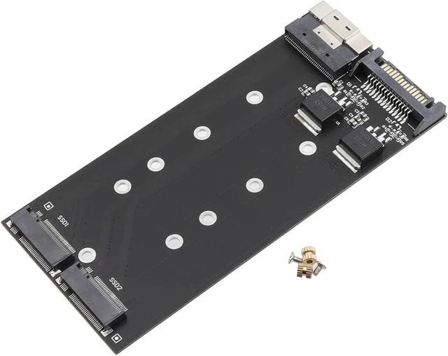 Alt view image 2 of 4 - M.2 NVMe to U2 SFF 8654 8i Adapter Card Enhanced Storage Flexibility: 2-Port NVMe M.2 NGFF SSD Adapter