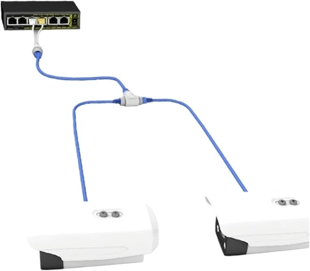 Alt view image 5 of 6 - 1 PCS POE Splitter 2-in-1 Cable Connector tee RJ45