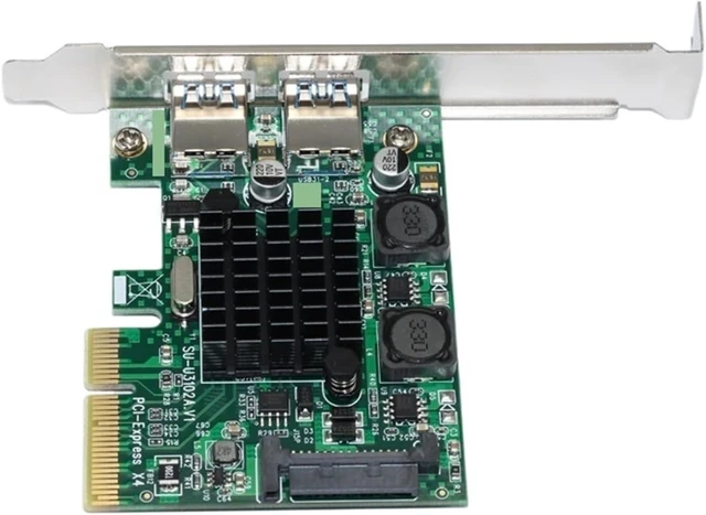 Alt view image 3 of 3 - PCIE PCI-E 3.0 X4 ASM3142 Chipset 3.1 PCI Express Card for Desktop 2-Ports Superspeed 3.1 10Gbps Raiser Adapter