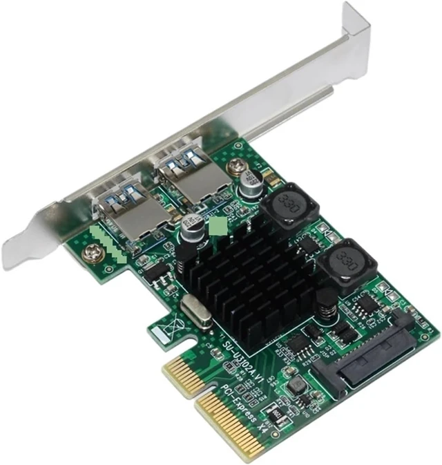 Alt view image 2 of 3 - PCIE PCI-E 3.0 X4 ASM3142 Chipset 3.1 PCI Express Card for Desktop 2-Ports Superspeed 3.1 10Gbps Raiser Adapter