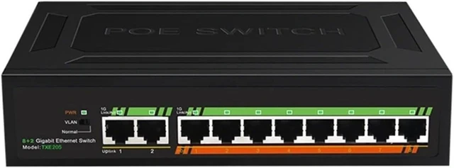 Main image of 1 PCS 8-Port Gigabit PoE with Built-in Power Supply 8 Ports + 2 uplink