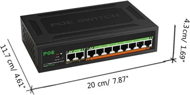 Alt view image 2 of 2 - 1 PCS 8-Port Gigabit PoE with Built-in Power Supply 8 Ports + 2 uplink