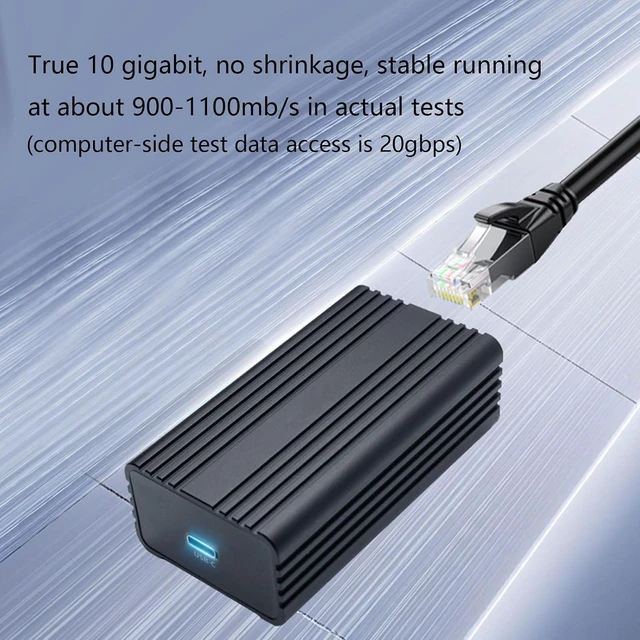 Alt view image 4 of 7 - 10G USB Ethernet Adapter with RTL8159 Chip Aluminum Case for Laptop Smartphone Fast Speed Networking Connection