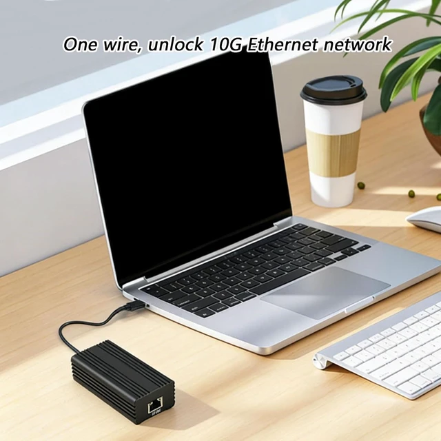 Alt view image 3 of 7 - 10G USB Ethernet Adapter with RTL8159 Chip Aluminum Case for Laptop Smartphone Fast Speed Networking Connection