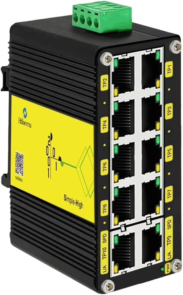 Main image of Mini Industrial 10-Port 10/100/1000T Compact Ethernet Switch 12~48VDC