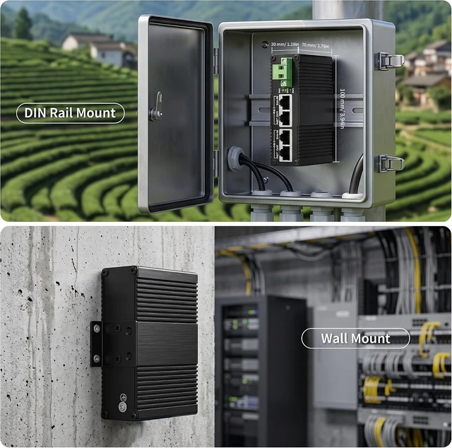 Alt view image 5 of 7 - Industrial 2-Port Gigabit PoE++ Injector, 12V/24V/48V DC, 95W/Port