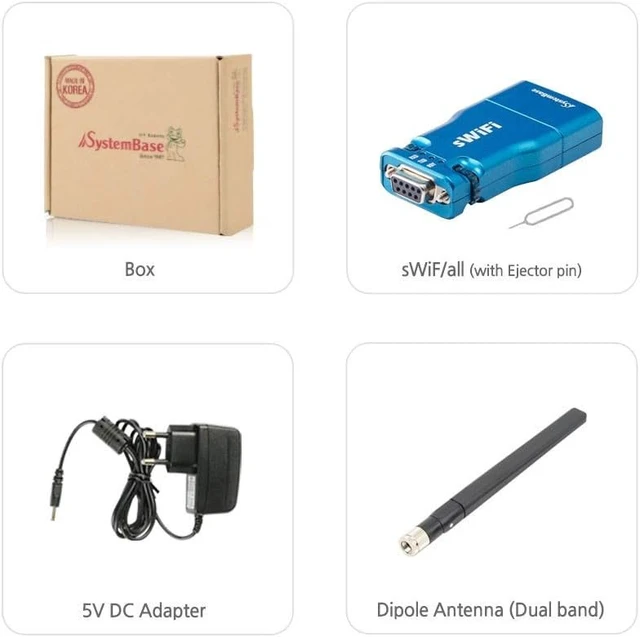 Alt view image 4 of 4 - SystemBase - Made in Korea - sWiFi/All, RS232/RS422/RS485 to Wi-Fi, Serial to Wi-Fi Converter, 2.4GHz/5GHz Dual Band,IEEE 802.11 a/b/g/n, Utility sWiFiConfig