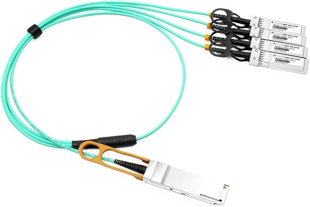 Alt view image 2 of 5 - 40G QSFP+ to 4 x 10G SFP+ Active Optical Breakout Cable Compatible with Extreme 10GB-4-F03-QSFP 3m (10ft)