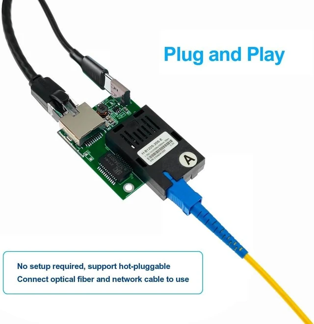 Alt view image 3 of 7 - Gigabit SC Fiber Media Converter PCBA 5 Pairs, 1310nm/1550nm 20km