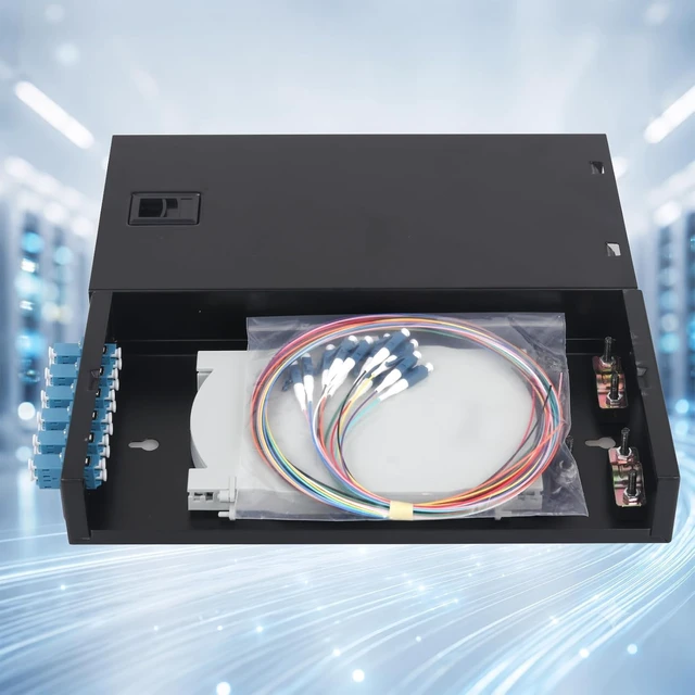 Alt view image 3 of 7 - LC/UPC Duplex 6 Port Wall Mount Fiber Enclosure Box Singlemode Kit