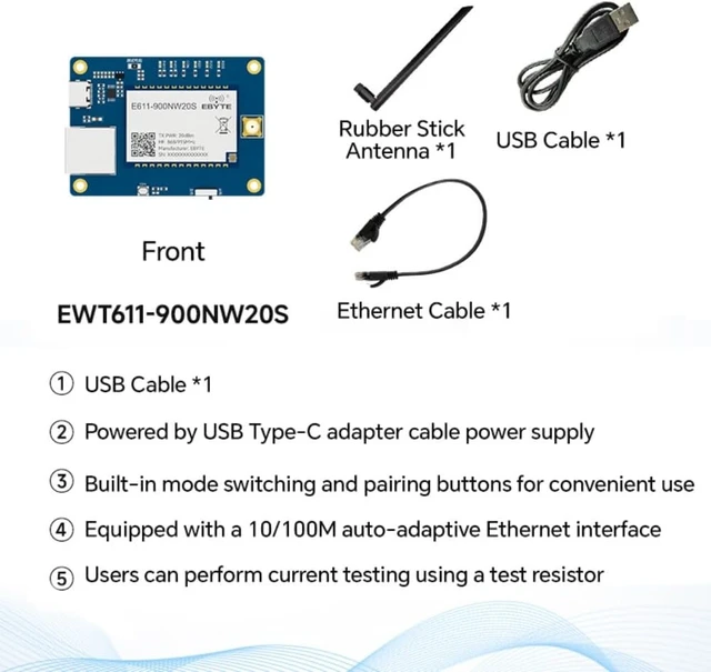 Alt view image 4 of 5 - Test Board for 830-930M Wireless Data Image Transmission Module EWT611-900NW20S Rate16M RS485 Full Duplex Long Distance 1KM Star Networking