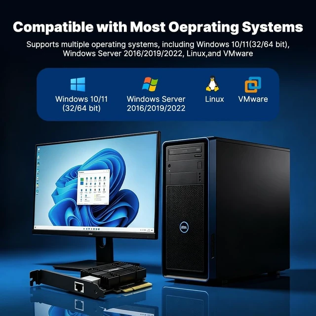 Alt view image 4 of 7 - FENVI RTL8127 10G PCIe X4, 4X Faster Than 2.5G, NAS/Server, Win/Linux