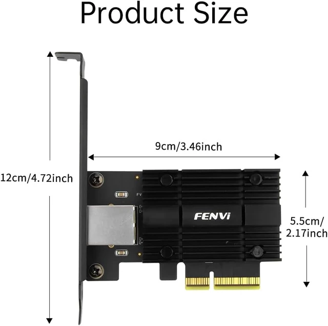 Alt view image 7 of 7 - FENVI RTL8127 10G PCIe X4, 4X Faster Than 2.5G, NAS/Server, Win/Linux