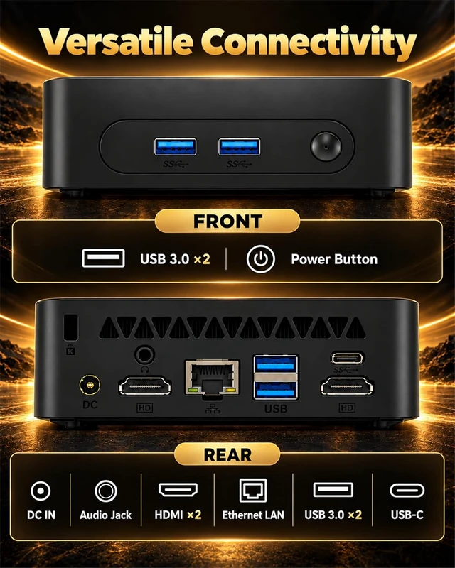 Alt view image 6 of 7 - Mini PC Desktop Computer Core i3-4012Y 1.50 GHz, 8 GB DDR3L RAM, 128 GB SSD