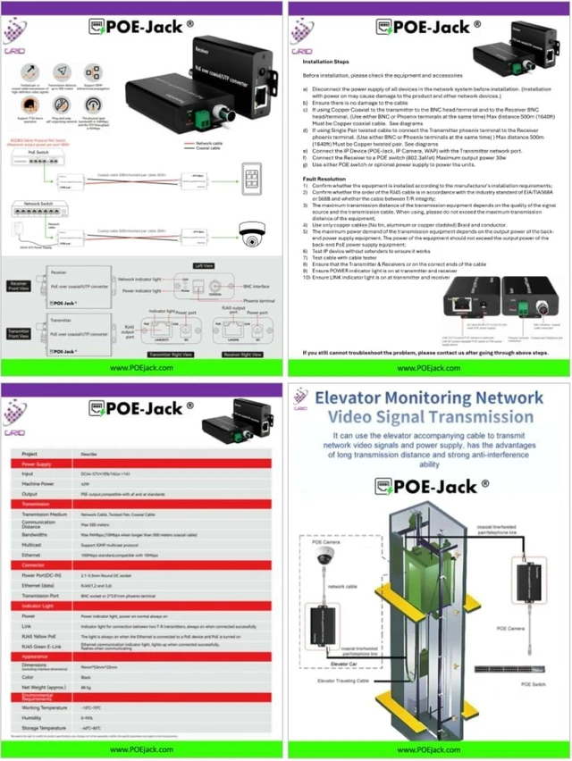 Alt view image 4 of 5 - IP/POE Extender Over Coax or Single Pair Network Cable
