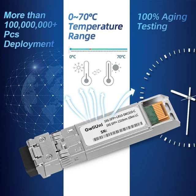 Alt view image 5 of 7 - 10Pcs Single Mode 10G SFP+ Fiber Module Network Transceiver, LR SM1310nm 10km, Duplex LC for Switch, Router, Firewall, Network Card, Media Converter etc