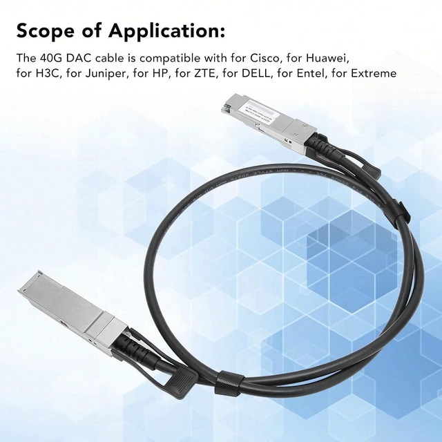 Alt view image 4 of 7 - ASHATA 40Gbps QSFP to QSFP Active DAC Cable, 1m/3.28ft, Compatible with H3C, Juniper, Extreme and Others