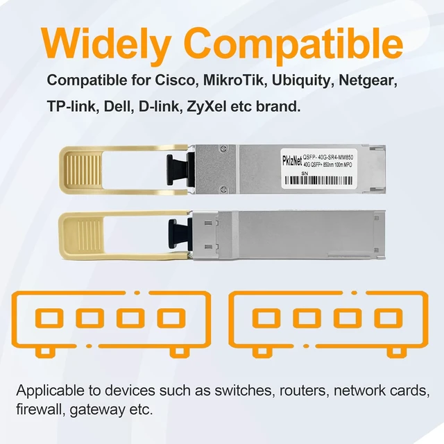 Alt view image 2 of 7 - 2Pcs 40G SR4 QSFP+ MPO Multi-Mode Fiber Transceiver MM850nm OM3 100m DDM