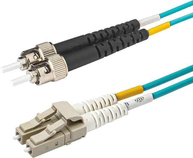 Main image of SpeedyFiberTX - 1-Pack 300 Feet Multimode OM3 Duplex ST to LC Fiber Patch Cable, Corning OM3 ClearCurve 50/125 Optical Fiber, Fire Retardant Plenum Cable Jacket