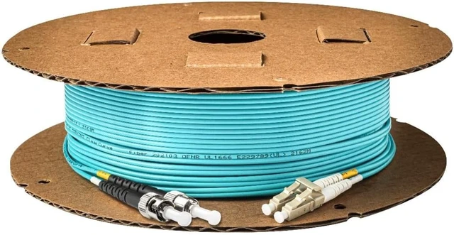 Alt view image 4 of 5 - SpeedyFiberTX - 1-Pack 300 Feet Multimode OM3 Duplex ST to LC Fiber Patch Cable, Corning OM3 ClearCurve 50/125 Optical Fiber, Fire Retardant Plenum Cable Jacket